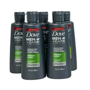 Dove Men+Care 2 in 1 Shampoo and Conditioner 3 oz each bottle - 5 bottle bundle